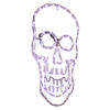 18" White Skull 4 Function LED Lighted Halloween Window Silhouette Image 3