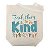 18" x 20" Large Teach Them to Be Kind Inspirational Canvas Tote Bag Image 1