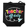 18" x 20" Large Teacher Off Duty Canvas Tote Bag Image 1