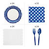 180 Pc. Blue Gingham &amp; Daisies Disposable Tableware Kit for 24 Guests Image 1