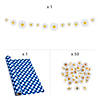 180 Pc. Blue Gingham &amp; Daisies Disposable Tableware Kit for 24 Guests Image 2