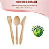 1800 Pc. Natural Birch Eco Friendly Disposable Wooden Cutlery Set - Spoons, Forks and Knives (600 Guests) Image 2