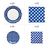 185 Pc. Blue Gingham Party Disposable Tableware Kit for 24 Guests Image 1