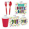 189 Pc. 90th Birthday Burst Party Tableware Kit for 24 Guests Image 1