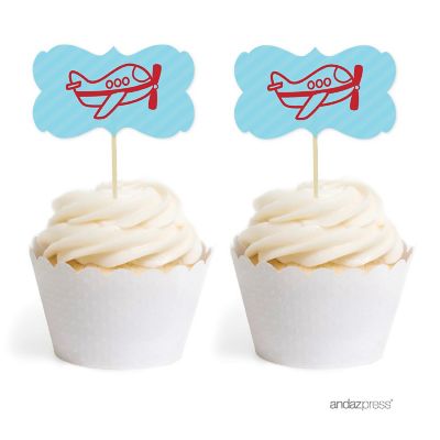 18PK Airplane Cupcake Toppers Image 1