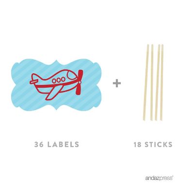 18PK Airplane Cupcake Toppers Image 1