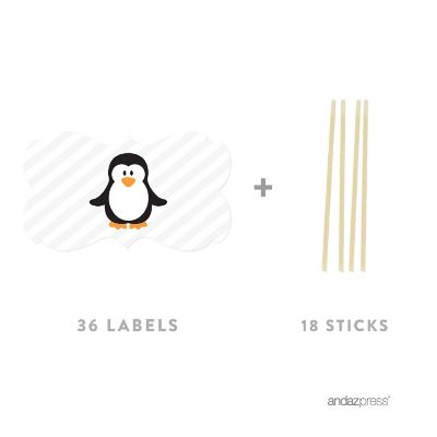 18PK Arctic Penguin Cupcake Toppers Image 1