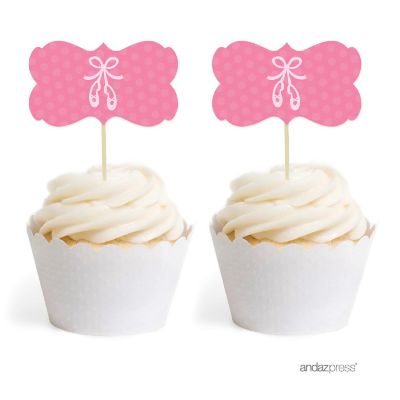 18PK Ballet Flats Cupcake Toppers Image 1