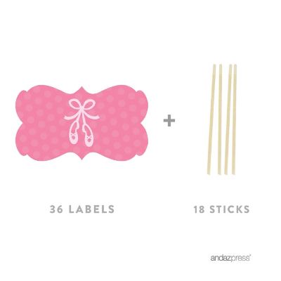 18PK Ballet Flats Cupcake Toppers Image 1