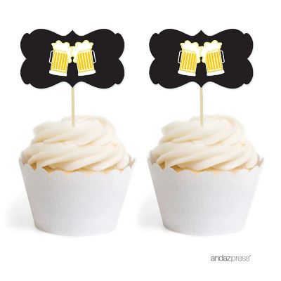 18PK Beer Mugs Cheers Cupcake Toppers Image 1