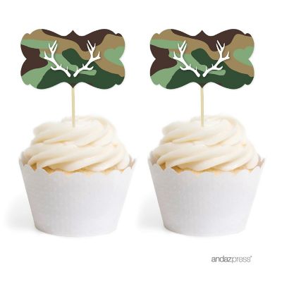 18PK Camouflage Cupcake Toppers Image 1