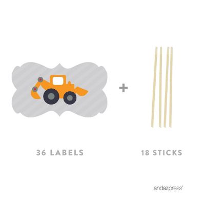 18PK Construction Truck Cupcake Toppers Image 1