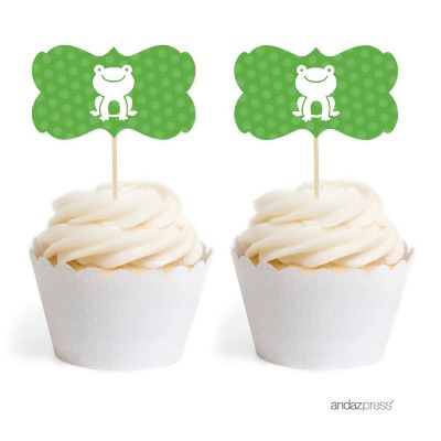 18PK Frog Birthday Cupcake Toppers Image 1
