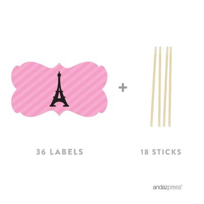 18PK Paris Eiffel Tower Cupcake Toppers Image 1