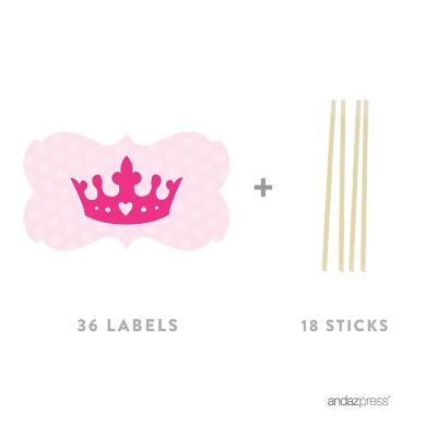 18PK Princess Crown Cupcake Toppers Image 1