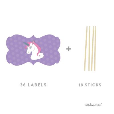 18PK Unicorn Cupcake Toppers Image 1