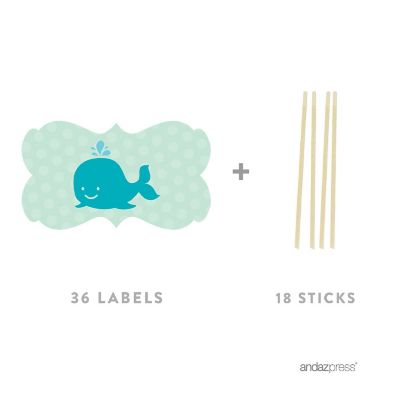 18PK Whale Cupcake Toppers Image 1