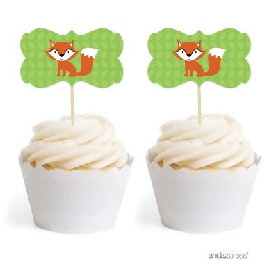 18PK Woodland Fox Cupcake Toppers Image 1