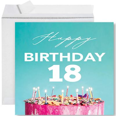 18th Cake Design Jumbo Card 8.5x11IN Image 1