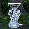 19.25" Cherub Angels Pedestal Bird Bath Outdoor Garden Statue Image 1