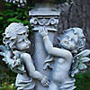 19.25" Cherub Angels Pedestal Bird Bath Outdoor Garden Statue Image 2