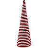 19.5" White and Red Candy Cane Swirled Christmas Cone Tree Image 1