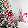 19.5" White and Red Candy Cane Swirled Christmas Cone Tree Image 1