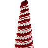 19.5" White and Red Candy Cane Swirled Christmas Cone Tree Image 4