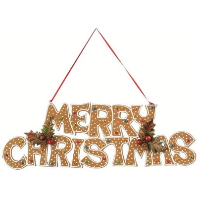 19" Gingerbread Merry Christmas Banner Image 1