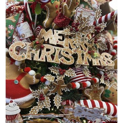 19" Gingerbread Merry Christmas Banner Image 2
