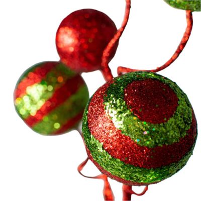 19" Glitter Ball Pick: Red &amp; Lime Image 1