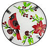 19" Red Cardinal and Pine Cone Glass Patio Side Table Image 2