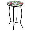 19" Red Cardinal and Pine Cone Glass Patio Side Table Image 3