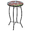 19" Red Floral Poppies Glass Patio Side Table Image 3