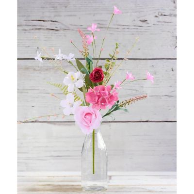 19" Rose Hydrangea Flower Spray: Pink Image 1