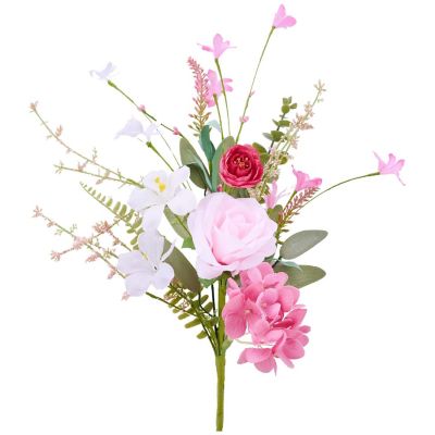 19" Rose Hydrangea Flower Spray: Pink Image 2