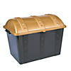19" x 11" Black & Gold Plastic Treasure Chest Prize Container Image 1
