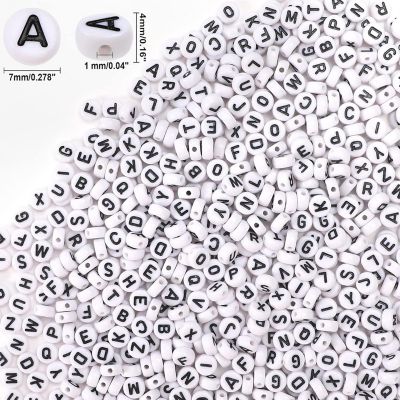 1900pcs 7 Colors Round Letter Beads, 4&amp;#215;7mm with Elastic String Image 2