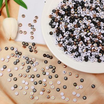 1900pcs 7 Colors Round Letter Beads, 4&amp;#215;7mm with Elastic String Image 3