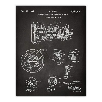 1933 Crankshaft Engine Patent 8.5x11in Image 1