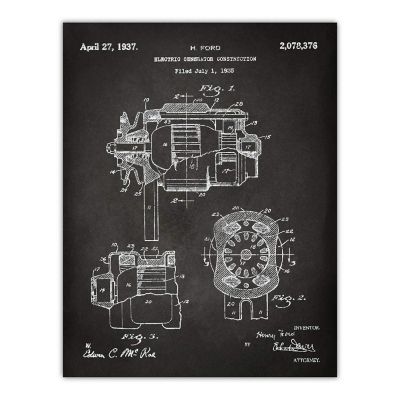 1935 DC Generator Patent 8.5x11in Image 1
