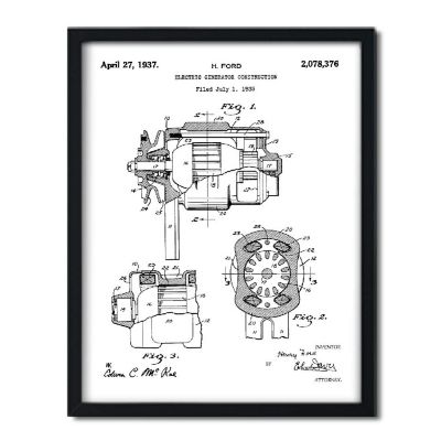 1935 DC Generator Patent Art 8.5x11in Image 1