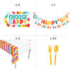 195 Pc. Happy Day Party Tableware Kit for 24 Guests Image 2