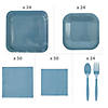 196 Pc. Slate Blue Square Disposable Tableware Kit for 24 Guests Image 1