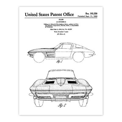1962 Corvette Stingray Poster 8.5x11in Image 3