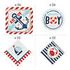 198 Pc. Ahoy It&#8217;s a Boy Nautical Baby Shower Tableware Kit for 24 Guests Image 1
