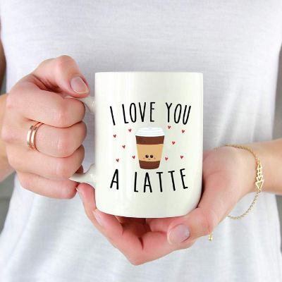 1Pcs Coffee Mug I Love You A Latte Cup Image 1