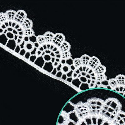 1"x30 Yards White Venice Lace Trim Image 1