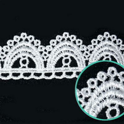 1"x30 Yards White Venise Lace Trim Image 2
