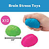 2 1/2" Brain Bright Green, Blue & Pink Foam Stress Toys - 12 Pc. Image 1